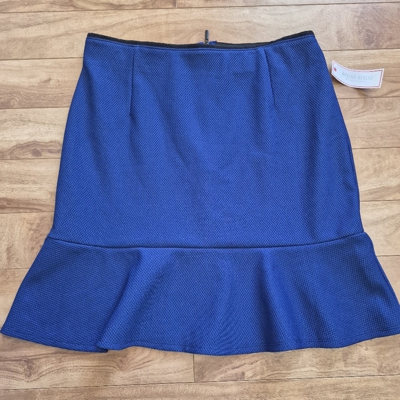 Bisou Bisou Women’s Blue Textured Flounce Hem Skirt – Size L - Picture 1 of 6